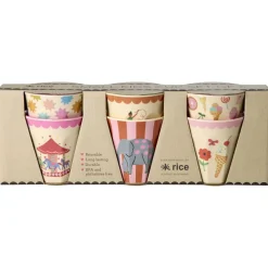 6-Pack Small Bägare I Melamin Pink Fun Fair