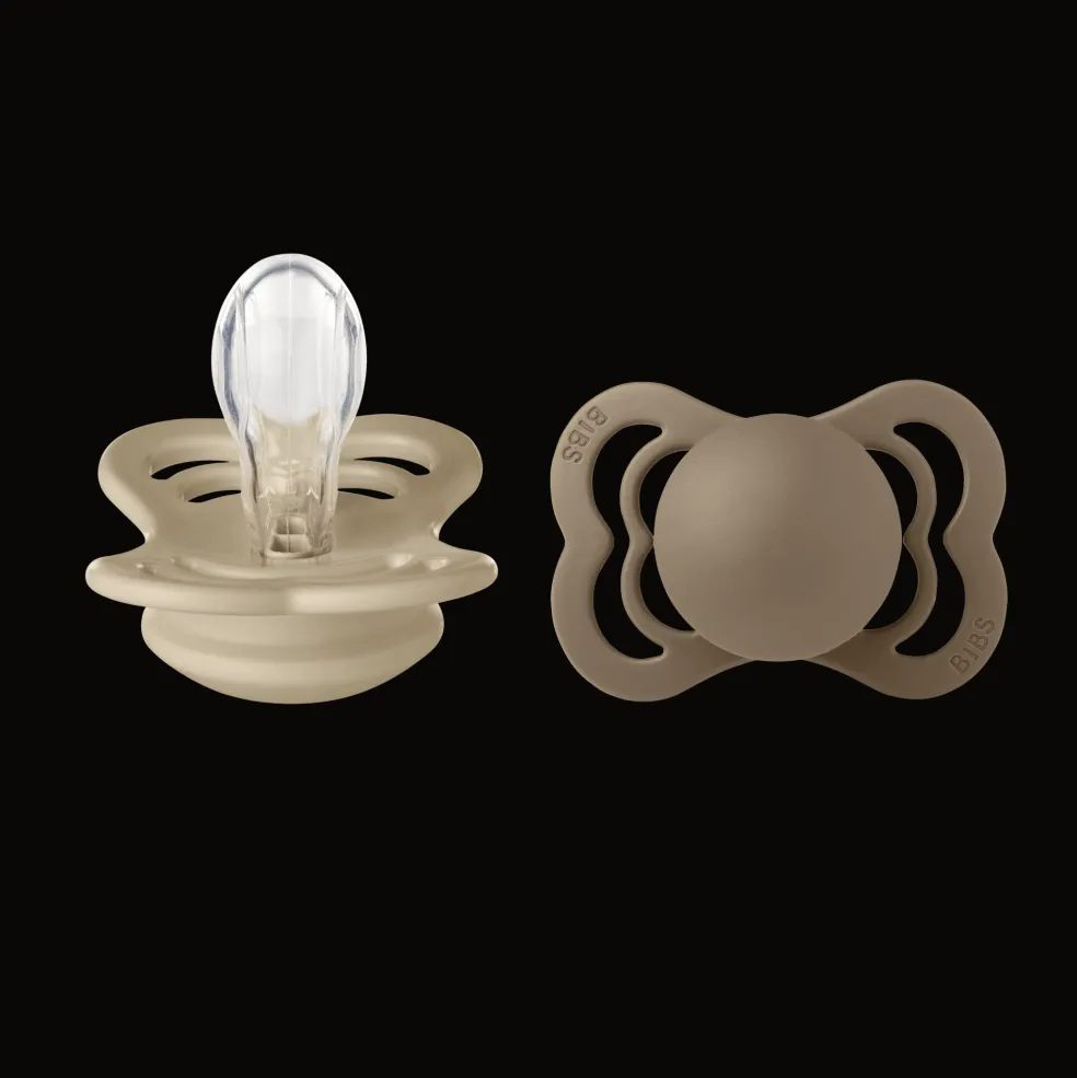 2-Pack SUPREME Symmetrisk Napp I Silikon Vanilla / Dark Oak