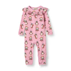 Paula Långärmad Babydräkt Med Cirkus Rosa Lace