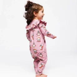 Paula Långärmad Babydräkt Med Cirkus Rosa Lace