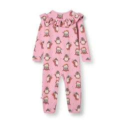 Paula Långärmad Babydräkt Med Cirkus Rosa Lace