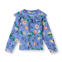 Pinova Långärmad Topp Med Fåglar Och Blommor Lila Purple Delight