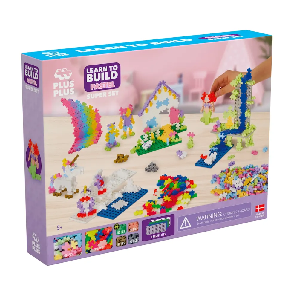 Plus-Plus® Pastell Lär Dig Bygga Super Set 1200 Bitar