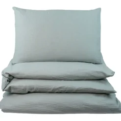 Påslakanset Spjälsäng Muslin Frosty Green
