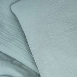 Påslakanset Spjälsäng Muslin Frosty Green