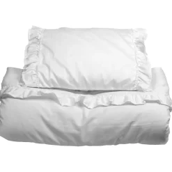 Påslakanset Spjälsäng Volang Vit Cotton