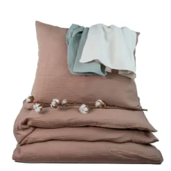 Påslakanset Vagn/Vagga Muslin Brown