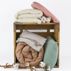 Påslakanset Vagn/Vagga Muslin Dusty Rose
