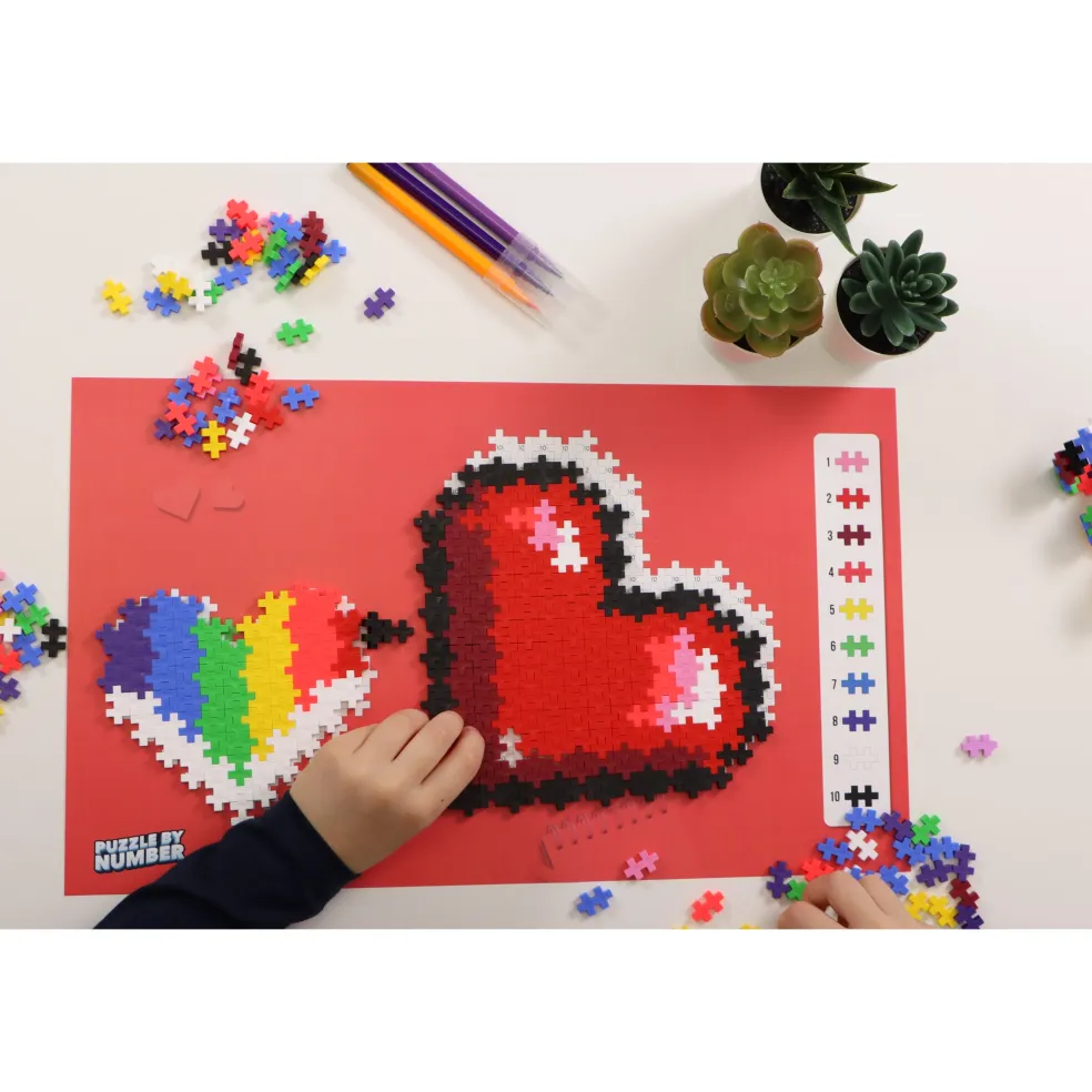Puzzle By Number Hearts Byggset