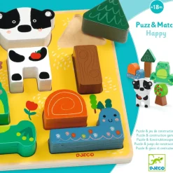 Puzz & Match Happy 2-i-1 Avlastningspussel Och Byggklossar