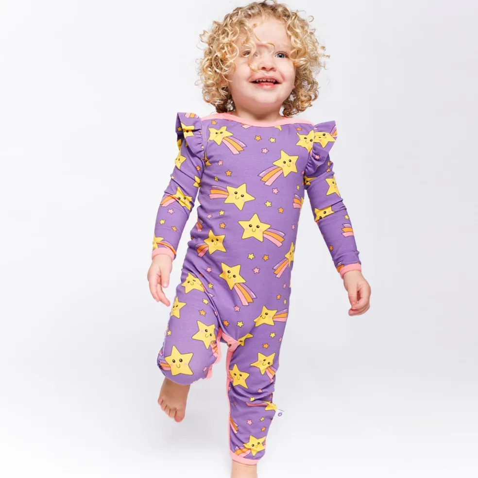 Reegnt With Shooting Star Långärmad Babydräkt Royal Purple