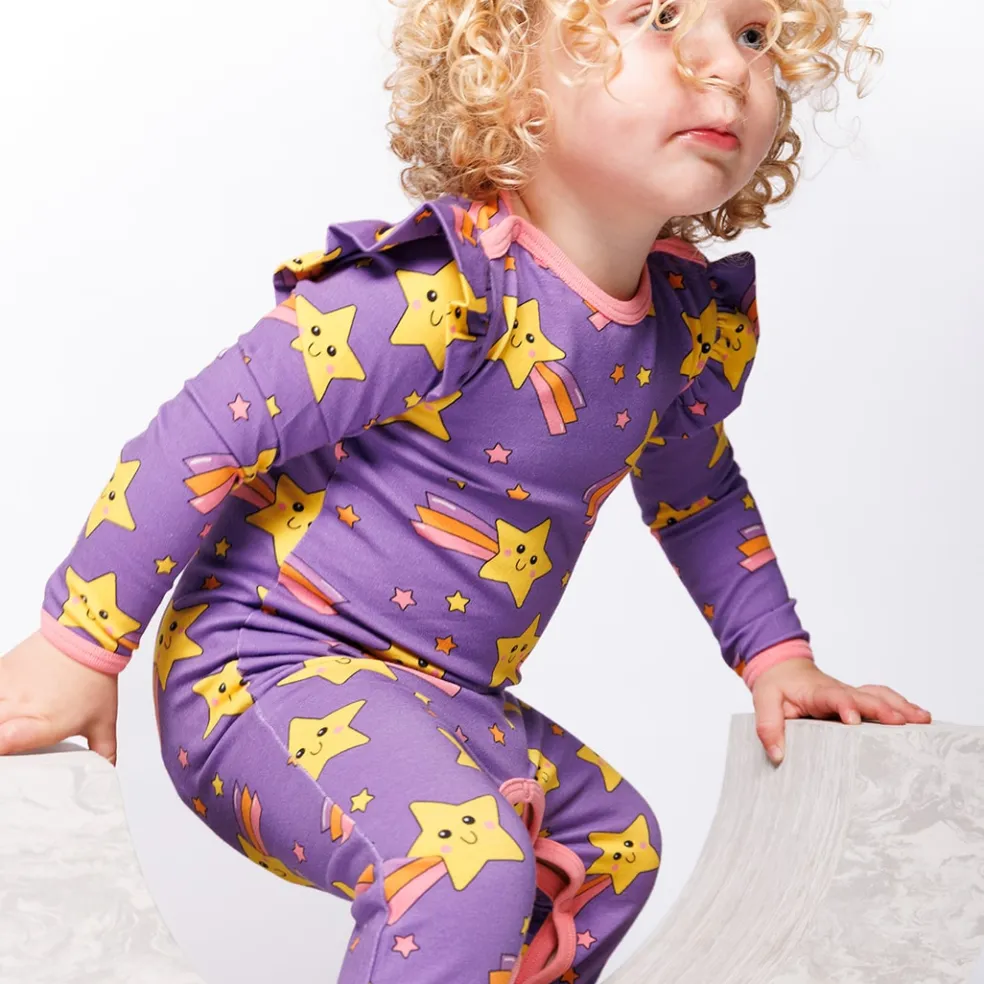 Reegnt With Shooting Star Långärmad Babydräkt Royal Purple