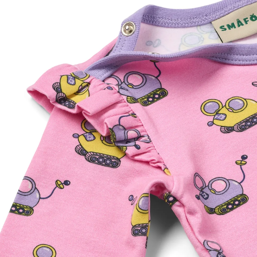 Regent With Robot Mice Långärmad Baby Body Pink Lilac