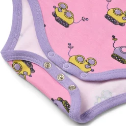 Regent With Robot Mice Långärmad Baby Body Pink Lilac