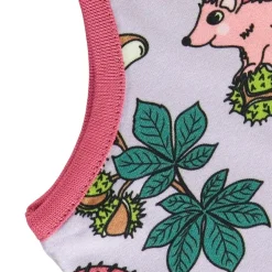 Reversible balaclava with hedgehogs and Fall leaves Orchid Petal