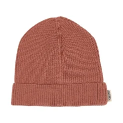 Ribbstickad Ullmössa Burnt Pink