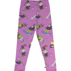 Skiing Children Leggings Dusty Lavender