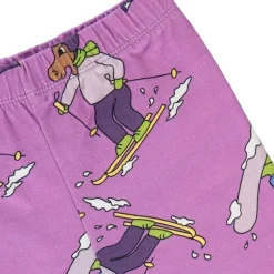 Skiing Children Leggings Dusty Lavender