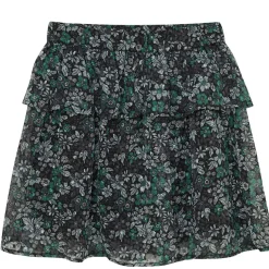Skirt Flower Dobby Pine Green Dobby Flower Kort Kjol Pine Green