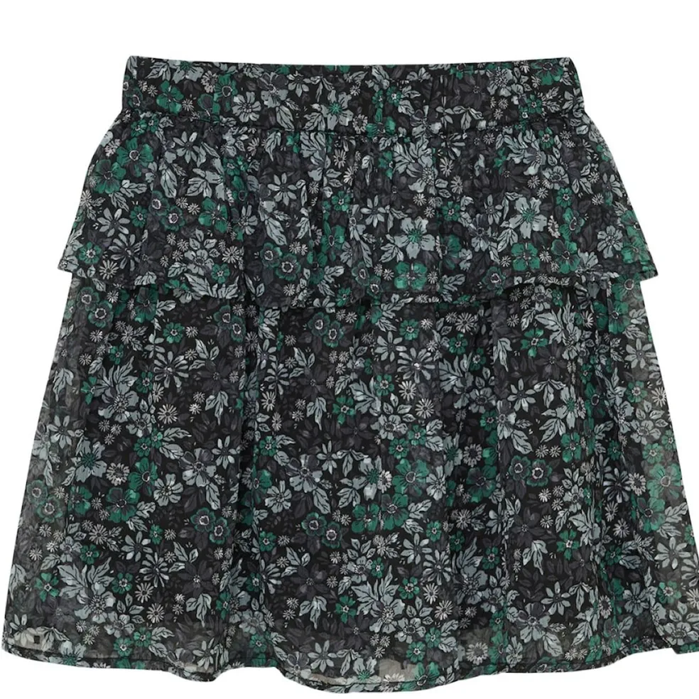 Skirt Flower Dobby Pine Green Dobby Flower Kort Kjol Pine Green