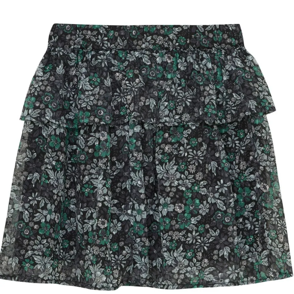 Skirt Flower Dobby Pine Green Dobby Flower Kort Kjol Pine Green