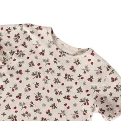 Sofia GOTS Mönstrat Nattlinne Wild Strawberry