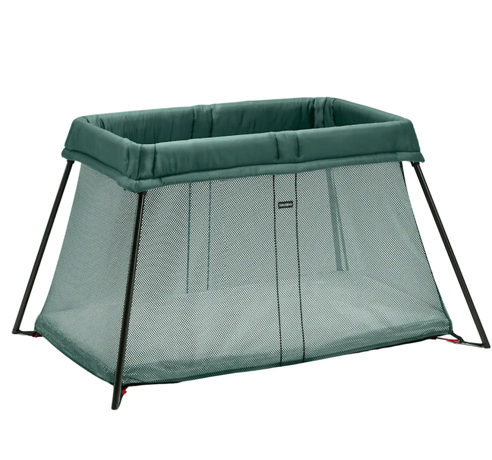 Spjälsäng Light Med Reselakan Dark Green