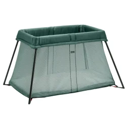 Spjälsäng Light Med Reselakan Dark Green