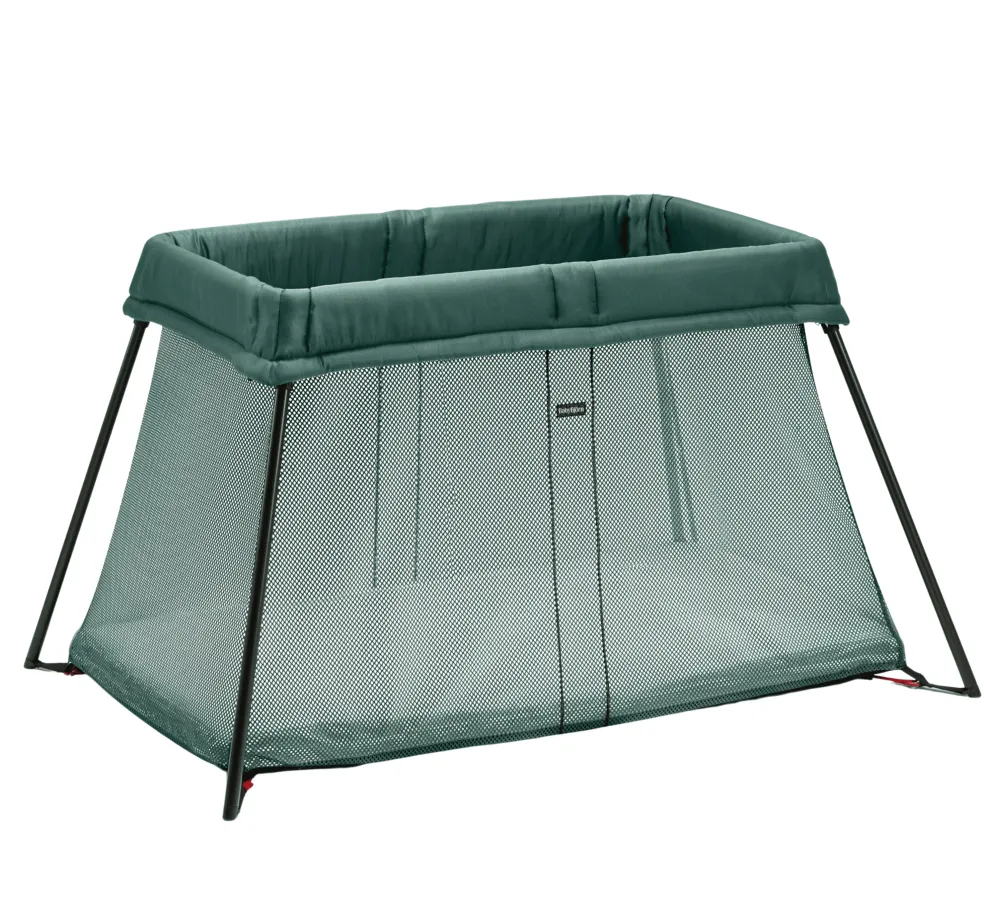 Spjälsäng Light Med Reselakan Dark Green