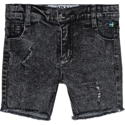 Stone Wash Jeansshorts Grå