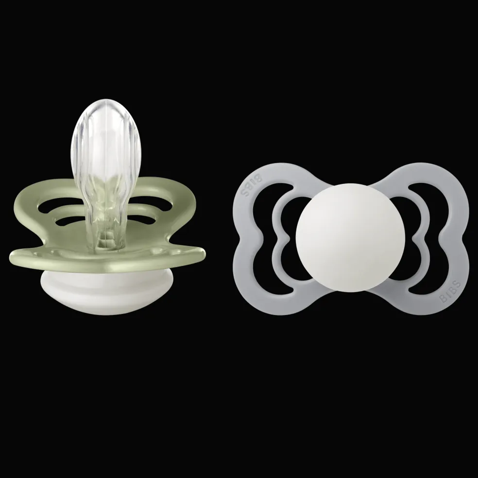 Supreme Glow 2-pack Symmetriska Silikonnappar Sage Cloud