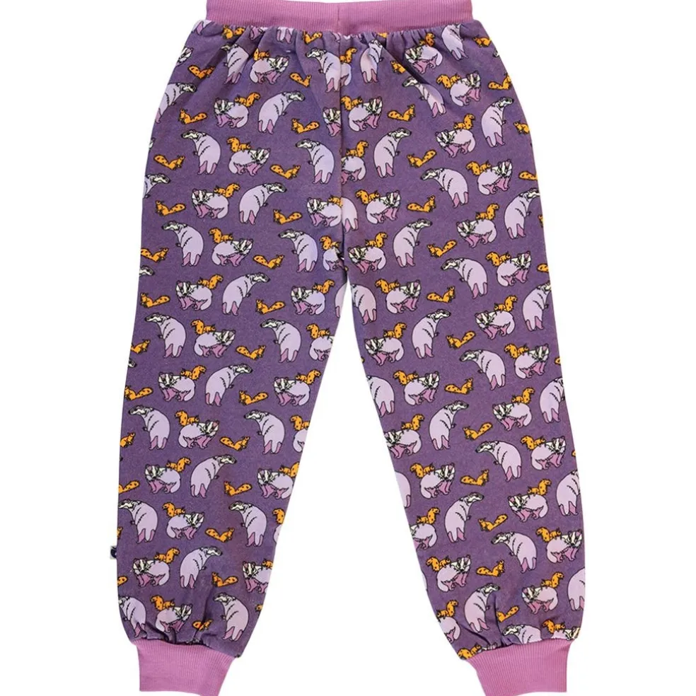 Sweatpants with badger and squirrel Loganberry