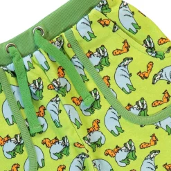 Sweatpants with badger and squirrel Pear Green