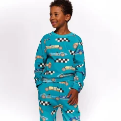 Sweatshirt Race Cars Teal