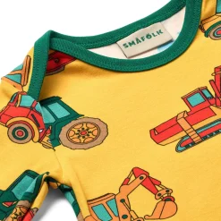 Ulm Långärmad Baby Body Med Fordon Gul Sunstruck