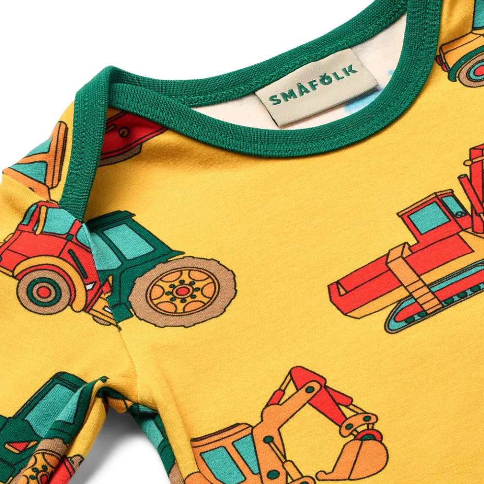 Ulm Långärmad Baby Body Med Fordon Gul Sunstruck