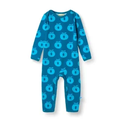 Ulm Långärmad Babydräkt Med Äpplen Blå Vivid Blue