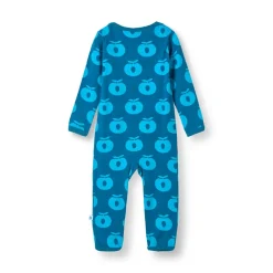 Ulm Långärmad Babydräkt Med Äpplen Blå Vivid Blue
