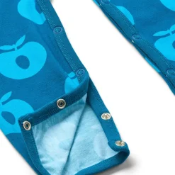 Ulm Långärmad Babydräkt Med Äpplen Blå Vivid Blue