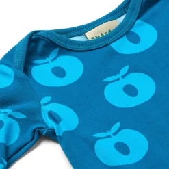 Ulm Långärmad Babydräkt Med Äpplen Blå Vivid Blue
