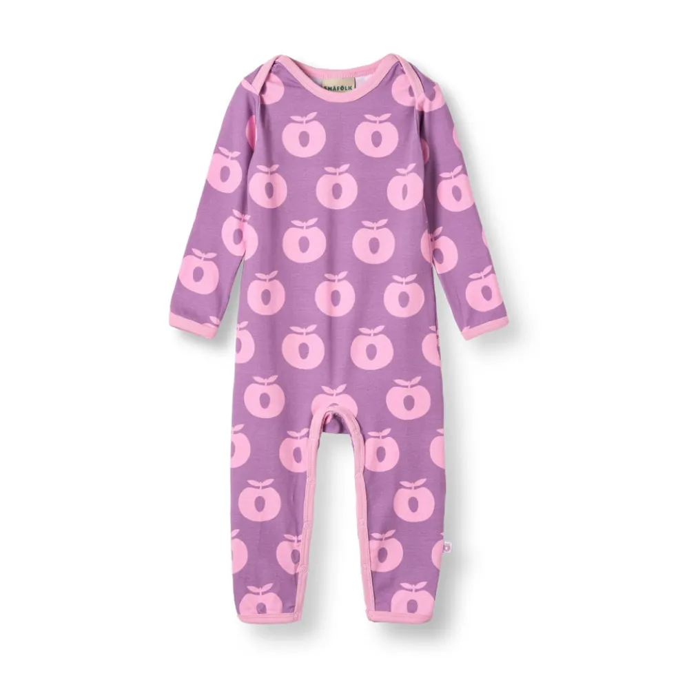 Ulm Långärmad Babydräkt Med Äpplen Lila Purple Iris