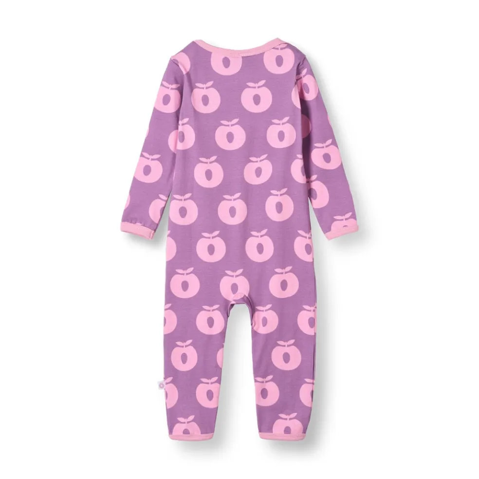 Ulm Långärmad Babydräkt Med Äpplen Lila Purple Iris