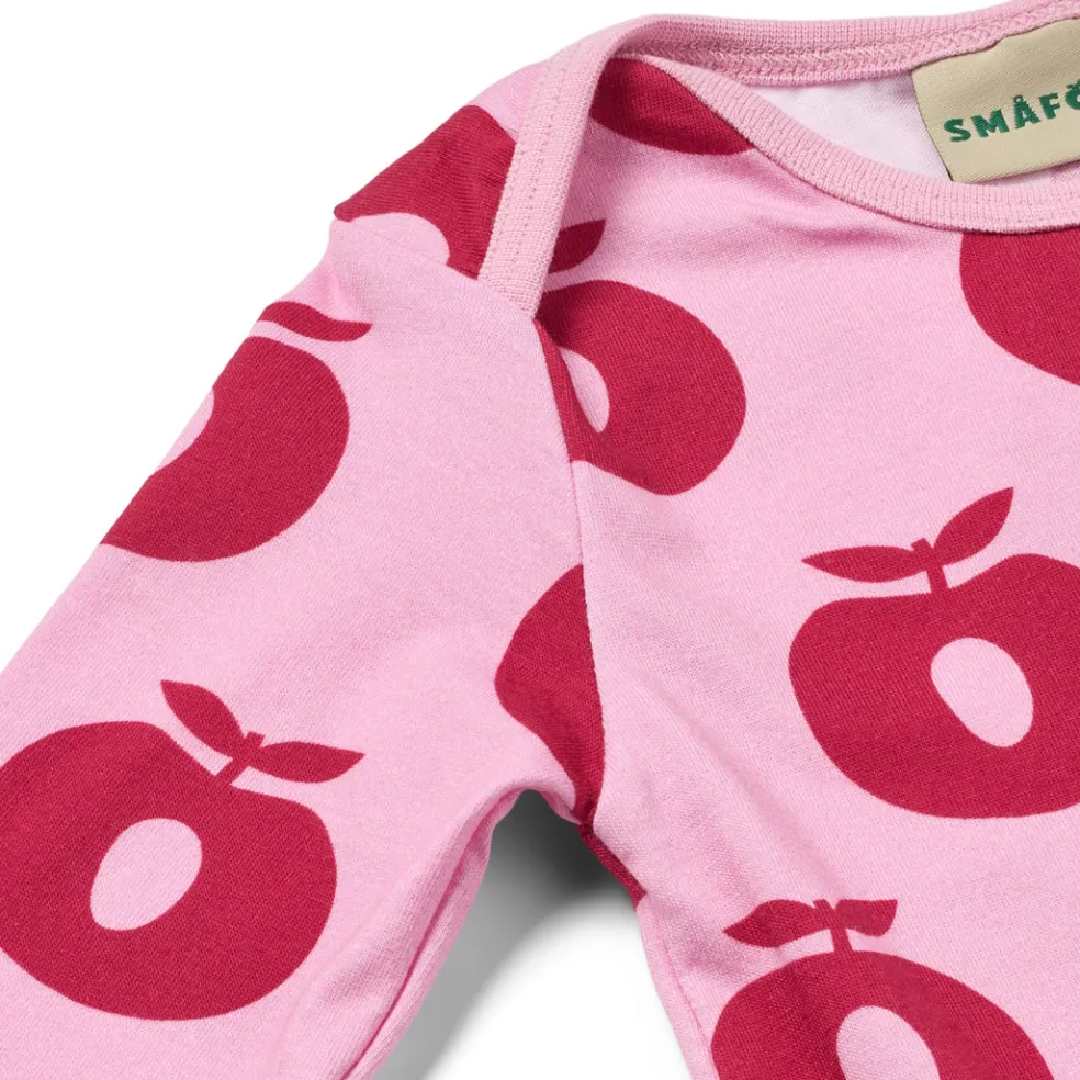 Ulm Long-Sleeved Baby Suit with Apples Pink lilac