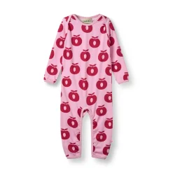 Ulm Long-Sleeved Baby Suit with Apples Pink lilac