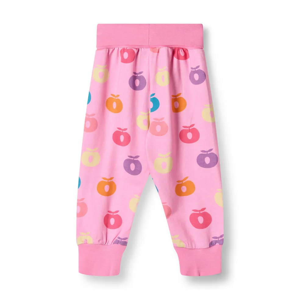 Ulm Pants For Baby with Apples Pink lilac