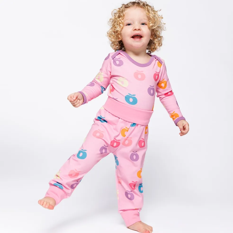Ulm Pants For Baby with Apples Pink lilac