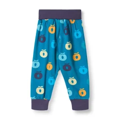 Ulm Pants For Baby with Apples Solid blue
