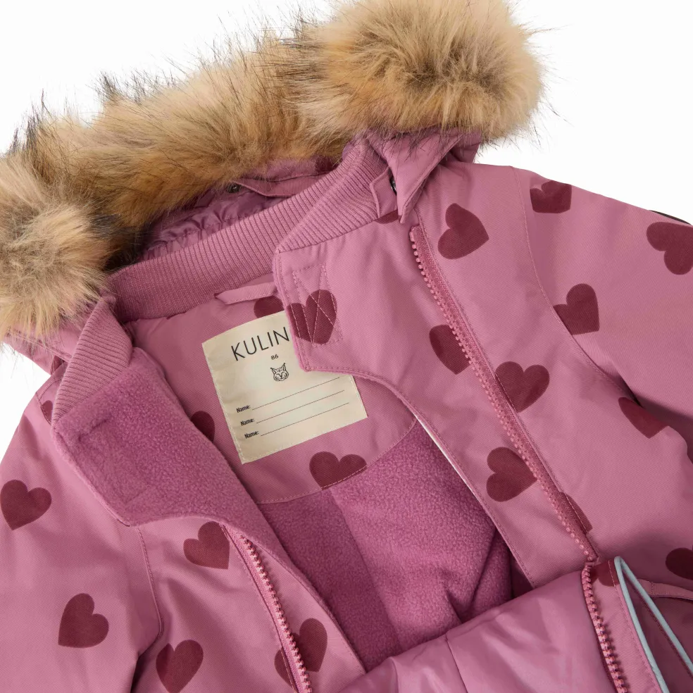 Val D'Isere Vinteroverall Mauve Hearts
