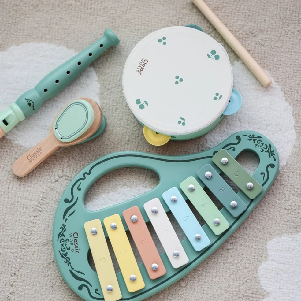 Vintage Musikinstrumentset Grön