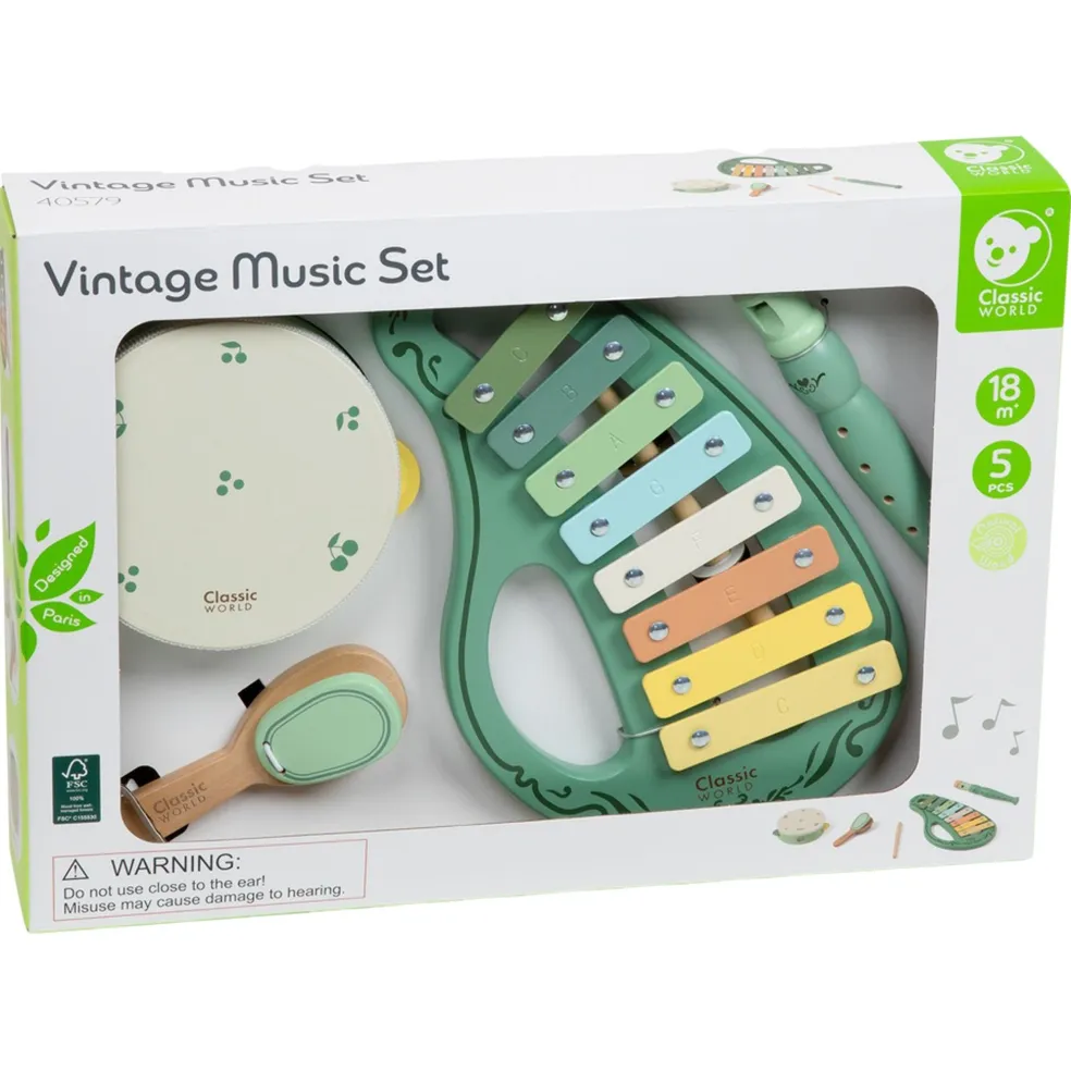 Vintage Musikinstrumentset Grön